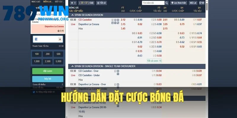 Hướng dẫn đặt cược bóng đá